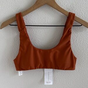 NWT San Lorenzo Golden Brown Neutral Swim Top Bikini XL